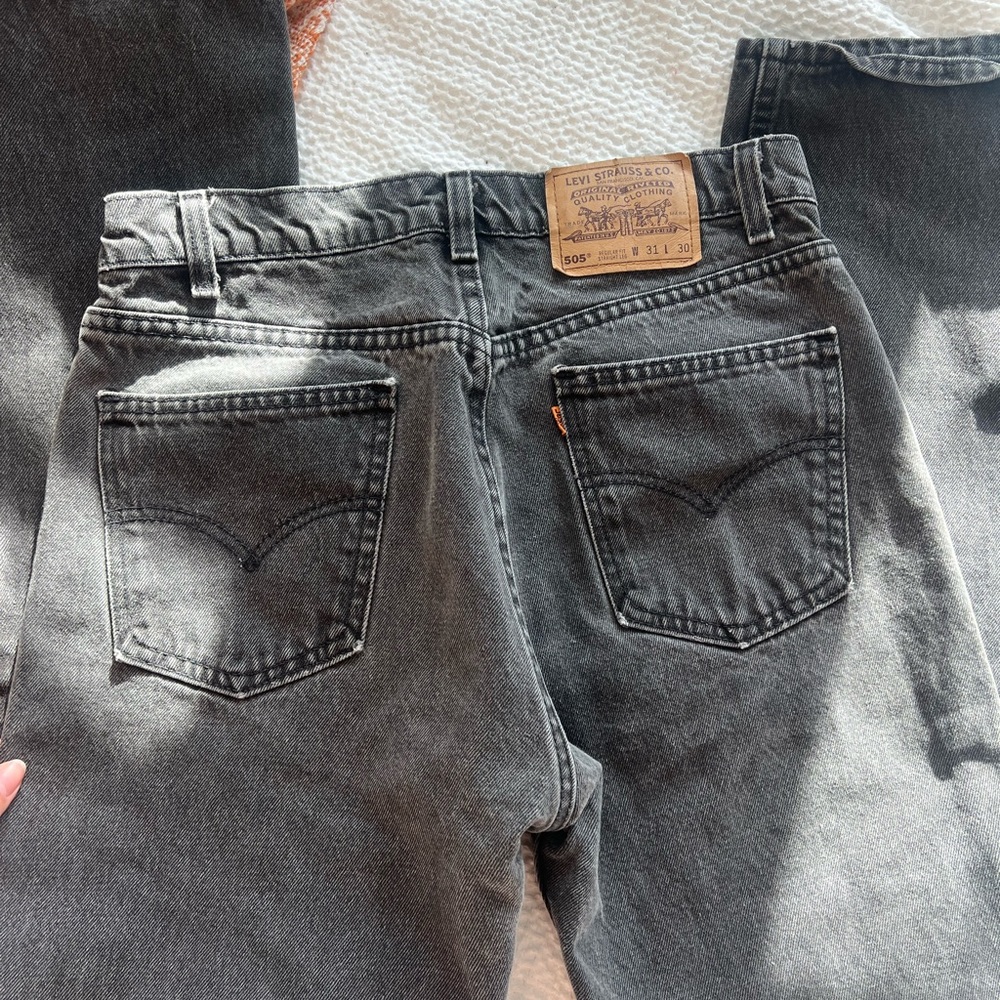 LEVI’S VTG 505 ORANGE TAB BLACK DENIM SIZE 27